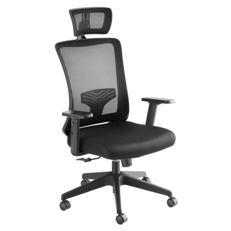 tectake 405324 ergonomická kancelářská židle phoibe s nastavitelnou opěrkou hlavy - černá černá 
