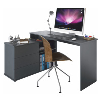 Univerzální rohový PC stůl, grafit, TERINO