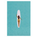 Ilustrace Surfer girl in bikini puddle out, LucidSurf, 26.7 × 40 cm