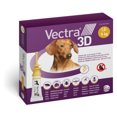 Vectra 3D spot-on pro psy XS (1,5–4 kg) 3 pipety