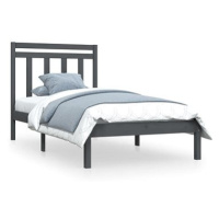 Rám postele šedý masivní dřevo 90 × 200 cm, 3105237