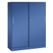 C+P Skříň s posuvnými dveřmi ASISTO, výška 1617 mm, šířka 1200 mm, enciánová modrá/enciánová mod