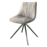 DELIFE Otočná židle Elda-Flex plochá tkanina světle šedá křížová podnož hranatá otočná