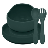 PETITE&MARS - Set jídelní silikonový TAKE&MATCH 3 ks Misty Green 6m+