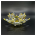 Křišťálové sklo - Svícen lotosový květ Basic, Žlutá