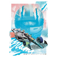 Umělecký tisk Formula 1® Print Store Artist Series - Miami Edition - 2ALAS - Blue, 50 × 70 cm