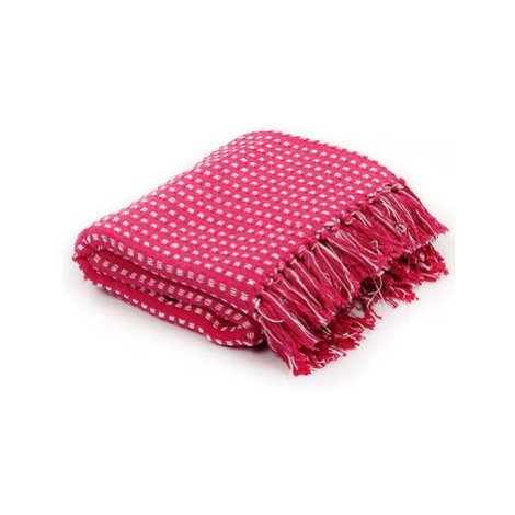 Bavlněná deka se čtverečky 160 × 210 cm růžová SHUMEE