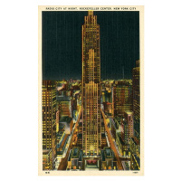 Obrazová reprodukce Radio City at night, Rockefeller Center, New York City, USA, American School
