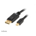 Akasa kabel Mini DisplayPort - DisplayPort, M/M, 8K@60Hz, 2m, černá