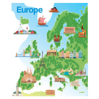 Ilustrace Europe Tourism Map, drmakkoy, 32.8 × 40 cm