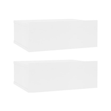 Nástěnné noční stolky 2 ks bílé 40 x 30 x 15 cm dřevotříska SHUMEE