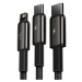Baseus Kabel USB 3v1 Baseus Tungsten Gold, USB na micro USB / USB-C / Lightning, 3,5 A, 1,5 m (č