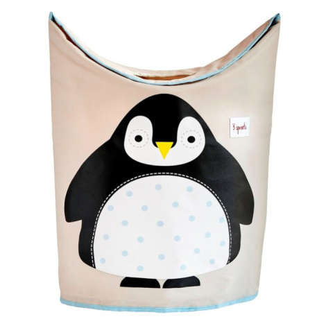 3 SPROUTS - Koš na prádlo Penguin Black
