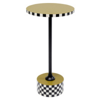 KARE Design Odkládací stolek Domero Checkers - olivový Ø25cm