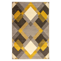 Flair Rugs koberce Kusový koberec Hand Carved Nimbus Grey/Ochre - 200x290 cm