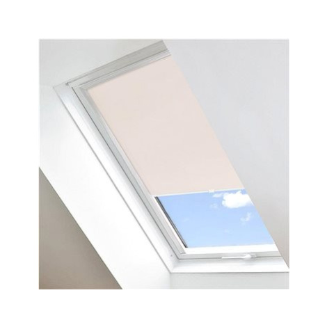 FOA Roleta Látková na střešní okna, béžová, LT 103, bílý profil, š 61,2 cm, v 121,6 cm