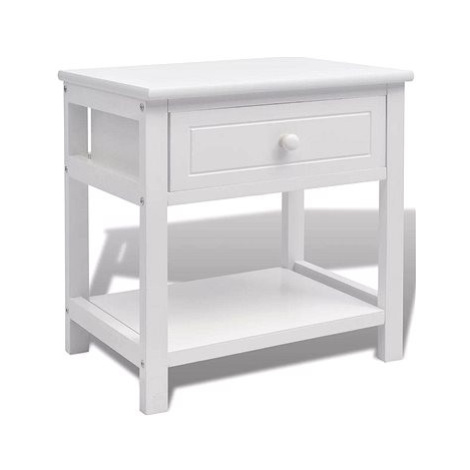 Noční stolek dřevěný bílý SHUMEE