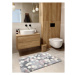 Koupelnový kobereček DOTS tečky, protiskluzový, měkký - šedý