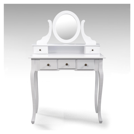 Toaletní stolek se zrcadlem JERAI, bílá Idea