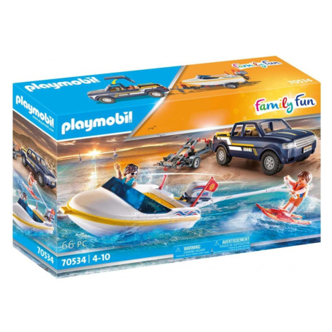 Playmobil 70534 pick-up s motorovým člunem