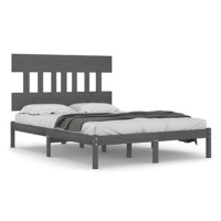 Rám postele šedý masivní dřevo 200 × 200 cm, 3104760