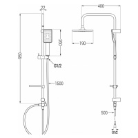 MEXEN/S X54 sprchový sloup černá / chrom 798545491-71