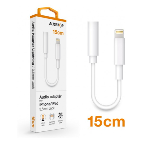 Audio adaptér Aligator Lightning / 3,5mm Jack, bílá