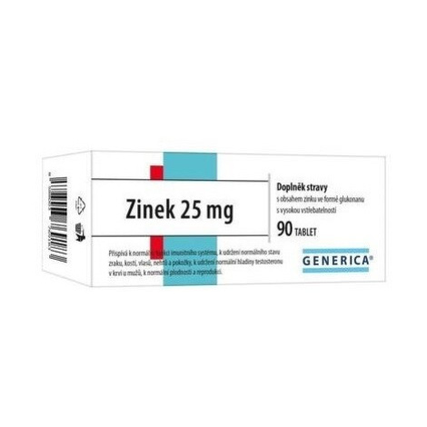 Zinek 25 mg tbl.90 Generica