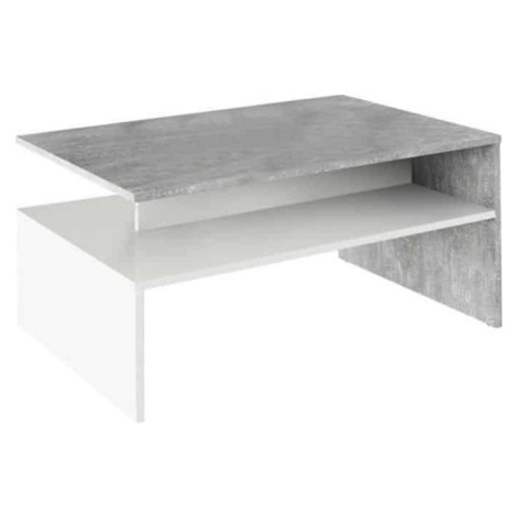 Tempo Kondela Konferenční stolek DAMOLI - beton / bílá + kupón KONDELA10 na okamžitou slevu 3% (