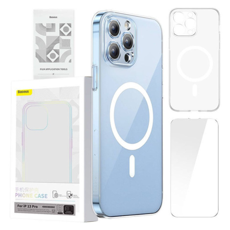 Baseus Pouzdro na telefon Baseus Magnetic Crystal Clear pro iPhone 13 Pro (průhledné) s ochranný