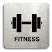Accept Piktogram "fitness II" (80 × 80 mm) (stříbrná tabulka - černý tisk bez rámečku)