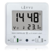 LAVVU LAR0040 - Digitální budík řízený rádiovým signálem NORDLYS bílý s automatickým osvětlením
