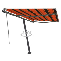 vidaXL Volně stojící automatická markýza 300 x 250 cm oranžová/hnědá