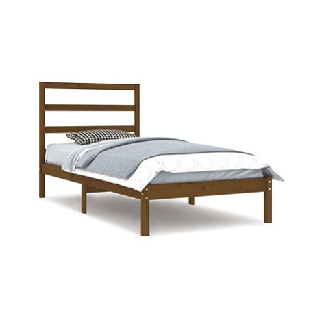 Rám postele medově hnědý masivní borovice 100 × 200 cm, 3104926 SHUMEE