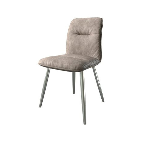 DELIFE Jídelní židle Vinjo-Flex taupe vintage zaoblená podnož nerezové oceli