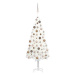 Umělý vánoční stromek s LED diodami a sadou koulí bílý 180 cm