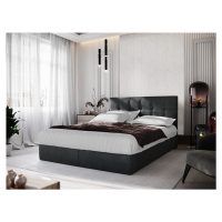 Čalouněná postel GARETTI 140x200 cm, černá