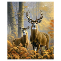 Obrazy na stěnu - Jelení lesní krása Rozměr: 40x50 cm, Rámování: bez rámu a bez vypnutí plátna