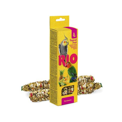 RIO tyčinky pro střední papoušky s tropickým ovocem, 2 × 75g