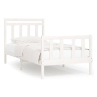 Rám postele bílý masivní borovice 100 × 200 cm, 3107019