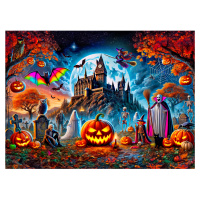 Dřevěné puzzle 1000 dílků Halloweenský hrad WoodenCity