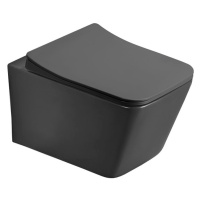 MEXEN Teo Závěsná WC mísa včetně sedátka s slow-slim, z duroplastu, temná šedá mat 30854071