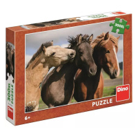 DINO Puzzle XL Barevní koně foto 300 dílků 47x33cm skládačka v krabici