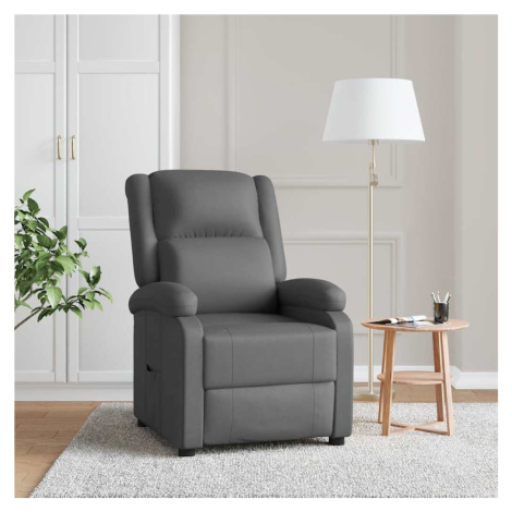vidaXL polohovací křeslo šedé umělá kůže