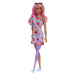 Mattel Barbie modelka květinové šaty na jedno rameno