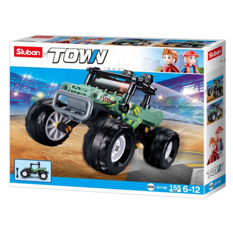 Sluban Town M38-B1106 Zelený závodní vůz na Offroad trial