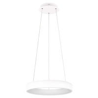 Bílé LED stmívatelné závěsné svítidlo s kovovým stínidlem ø 46 cm Cardona – Trio