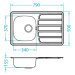 Alveus ZOOM 20 Nerezový obdélníkový dřez 790x500x155 mm s odkládací plochou (Základní sifon v ce