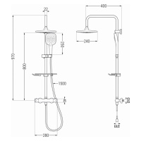 MEXEN/S KT17 sprchový sloup s termostatickou baterií chrom 771501793-00