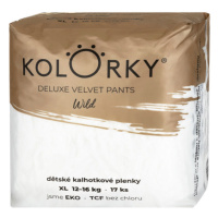 KOLORKY DELUXE VELVET PANTS jednorázové kalhotkové eko plenky wild - XL (12-16 kg), 17 ks . Pro 